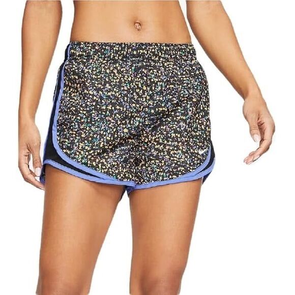 NIKE Women ’s Confetti Tempo Icon Clash Mesh Lined Brief Running Shorts L - Picture 1 of 6